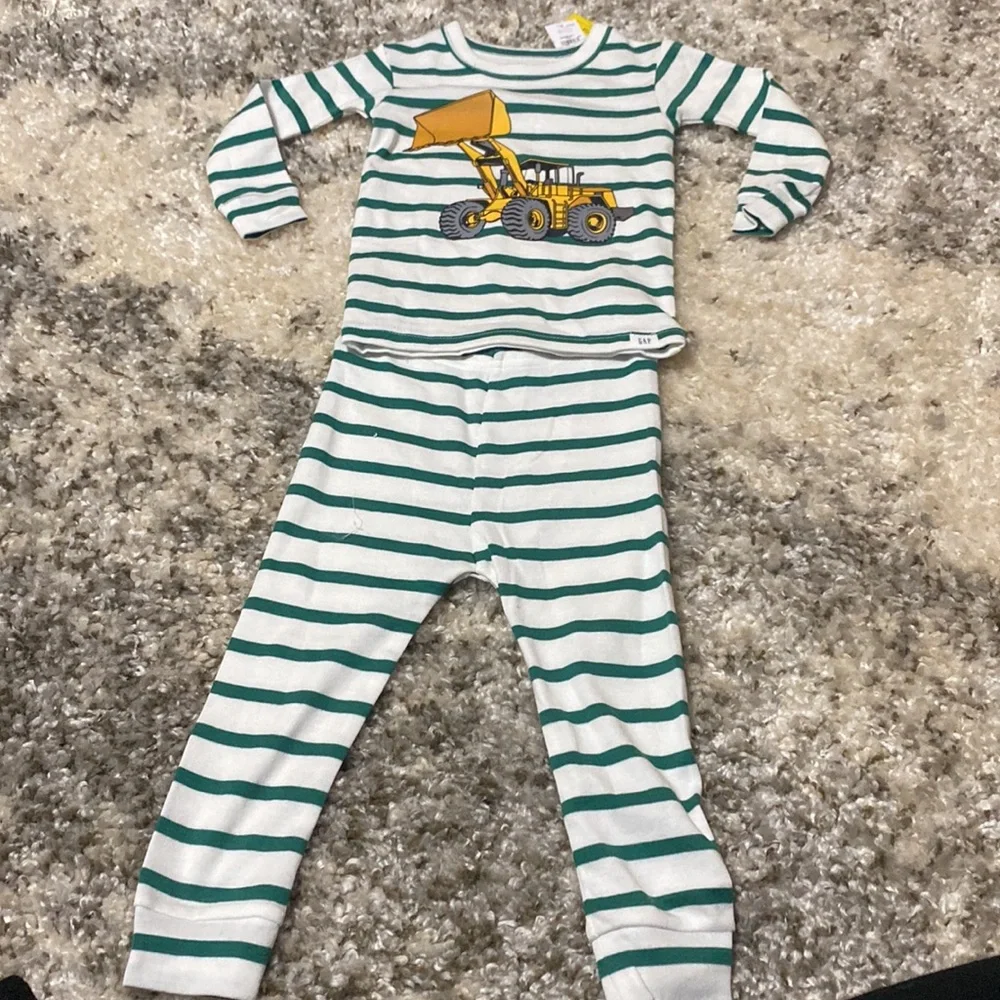 babyGap Baby Boy Construction Front Loader Pajama Set NWT